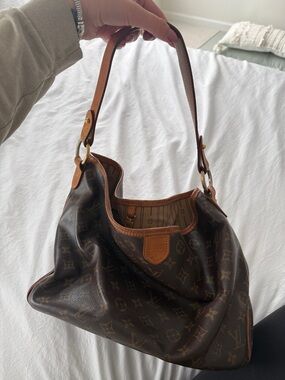 Louis Vuitton Monogram Hobo Shoulder Bag in Brown and Tan
